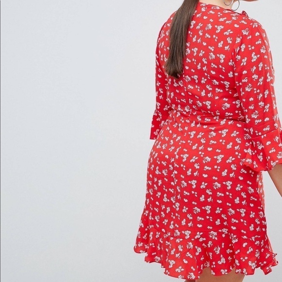 Ditsy Floral Print Ruffle Tea Mini Dress - Picture 3 of 12